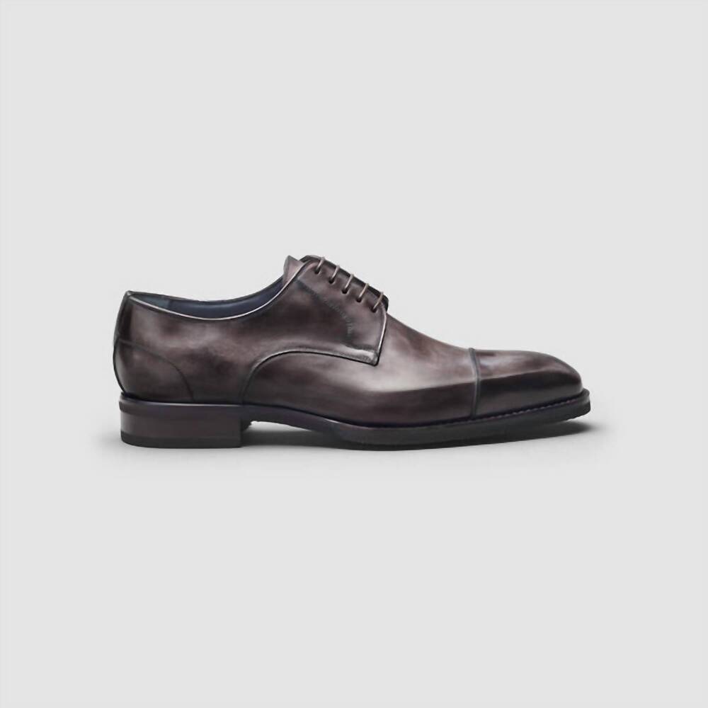 NEW SCARPE DI BIANCO men's pesaro fumo captoe oxford shoes in deep grey